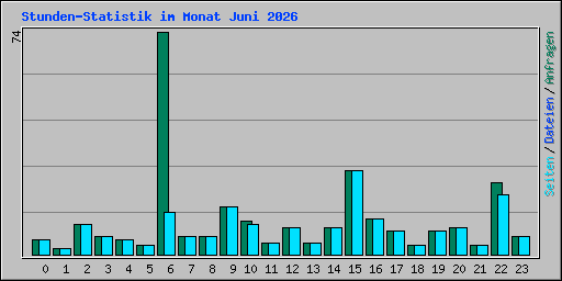 Stunden-Statistik im Monat Juni 2026