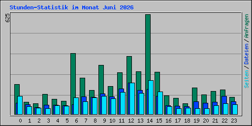 Stunden-Statistik im Monat Juni 2026