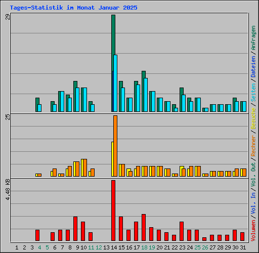 Tages-Statistik im Monat Januar 2025