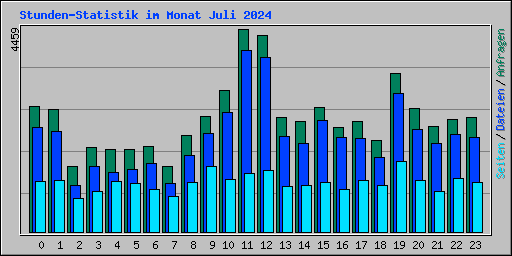 Stunden-Statistik im Monat Juli 2024