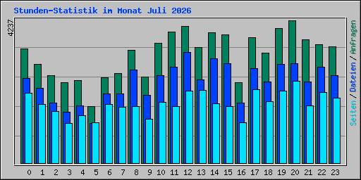Stunden-Statistik im Monat Juli 2026